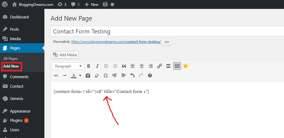Paste Contact Form 7 Code How to Add Contact Form