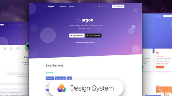 Argon free bootstrap UI kits