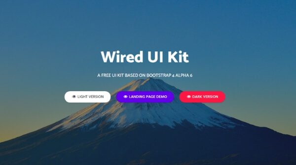 Wired UI Kit free bootstrap UI kits