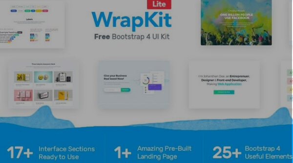 Wrapkit Lite free bootstrap UI kits