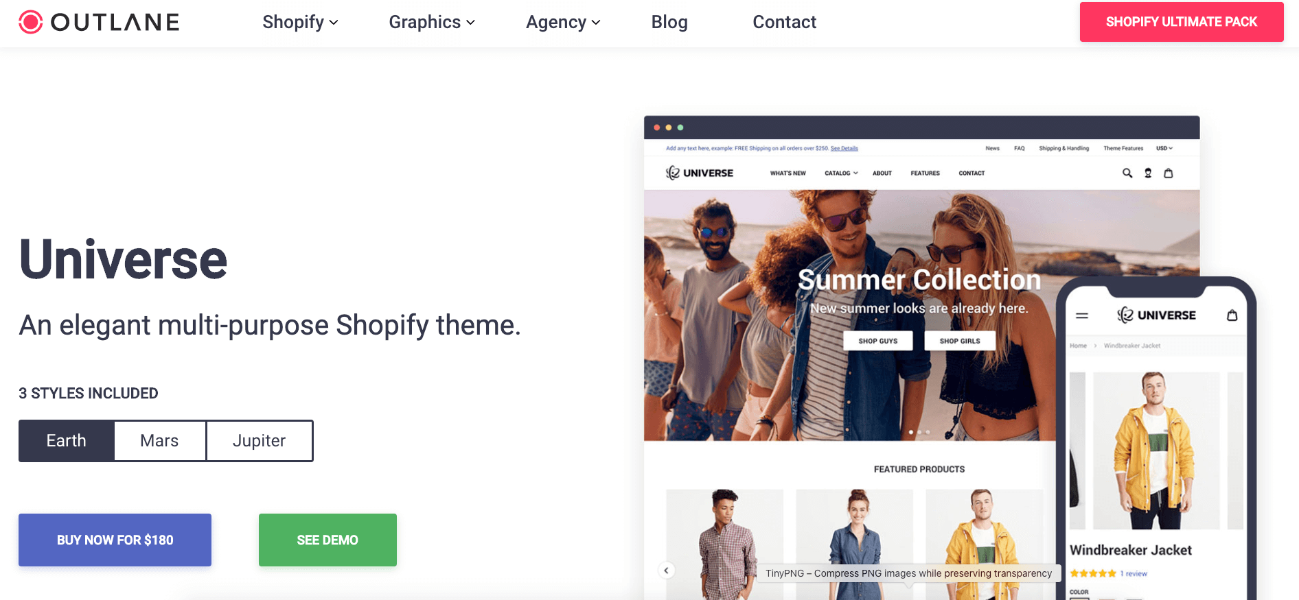 Outlane Universe Theme Best Shopify Themes for Dropshipping