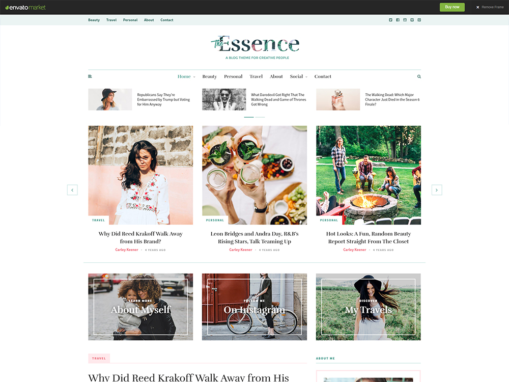 essence - WordPress Blog theme and template 