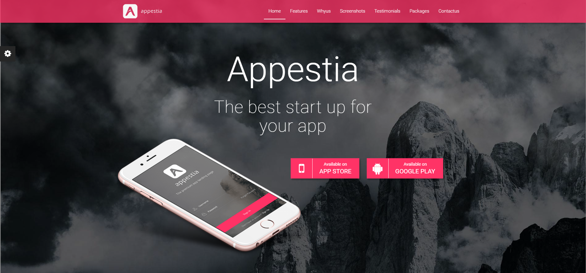 appstia Landing page template