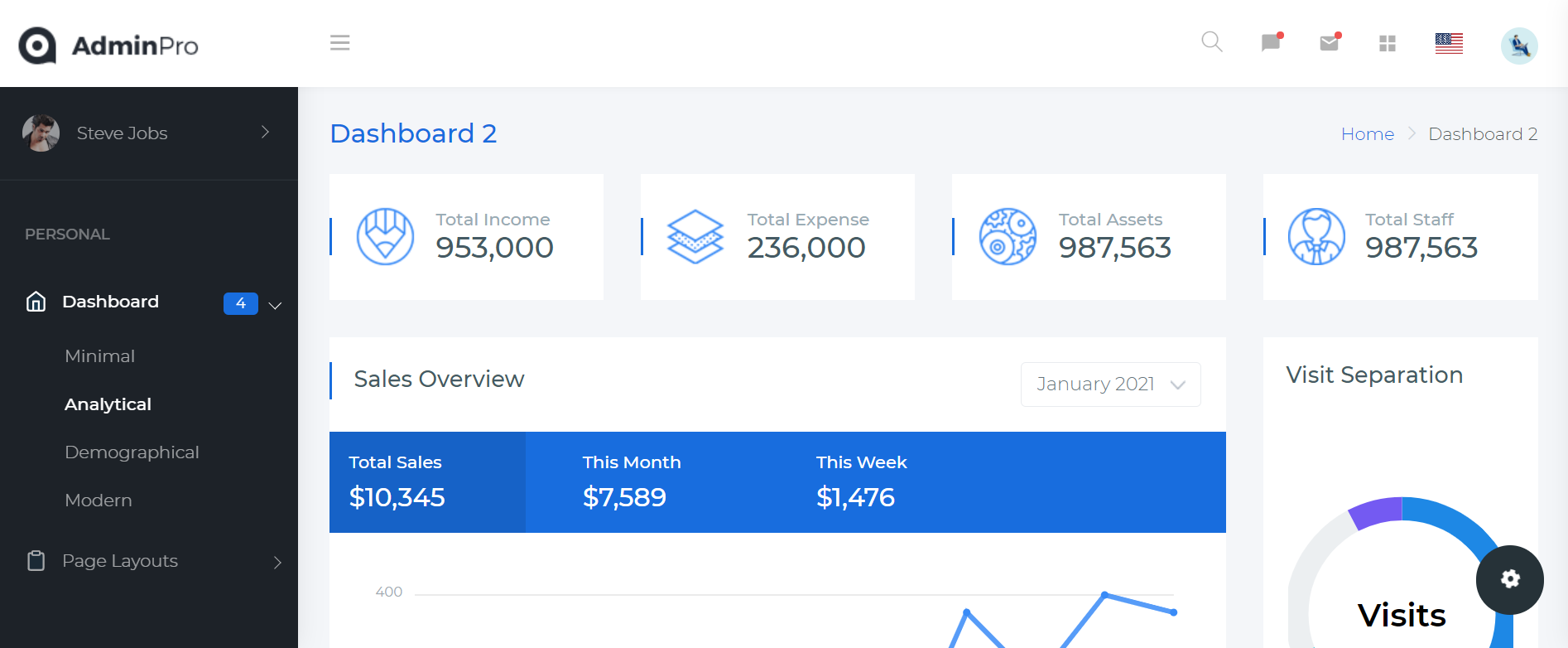 Admin Pro Template by WrapPixel 1 1 Angular chart libraries