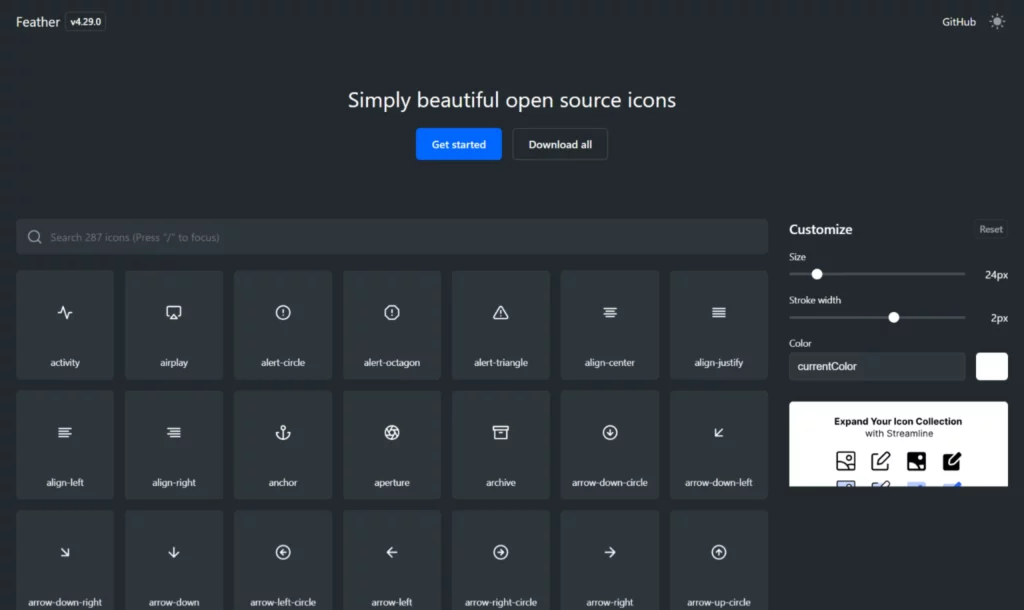 feather Icon Library