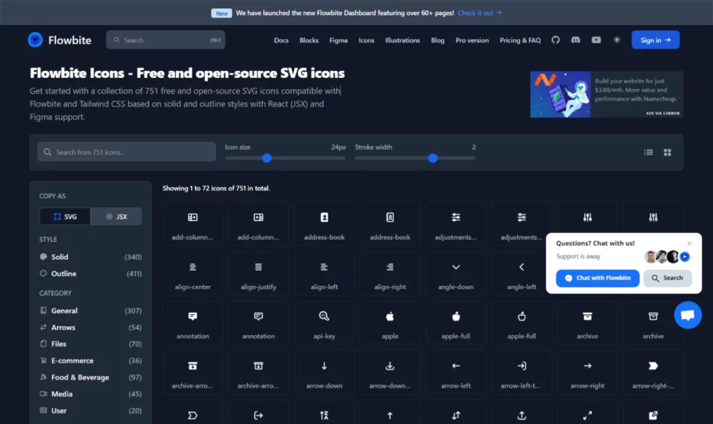 flowbite Icon Library