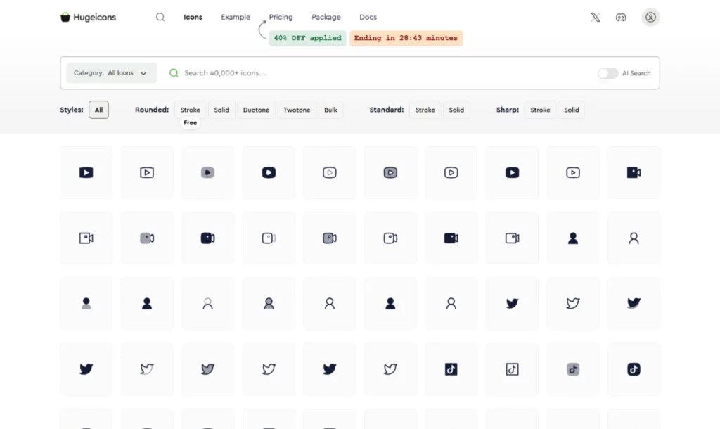 Hugeicons icon library