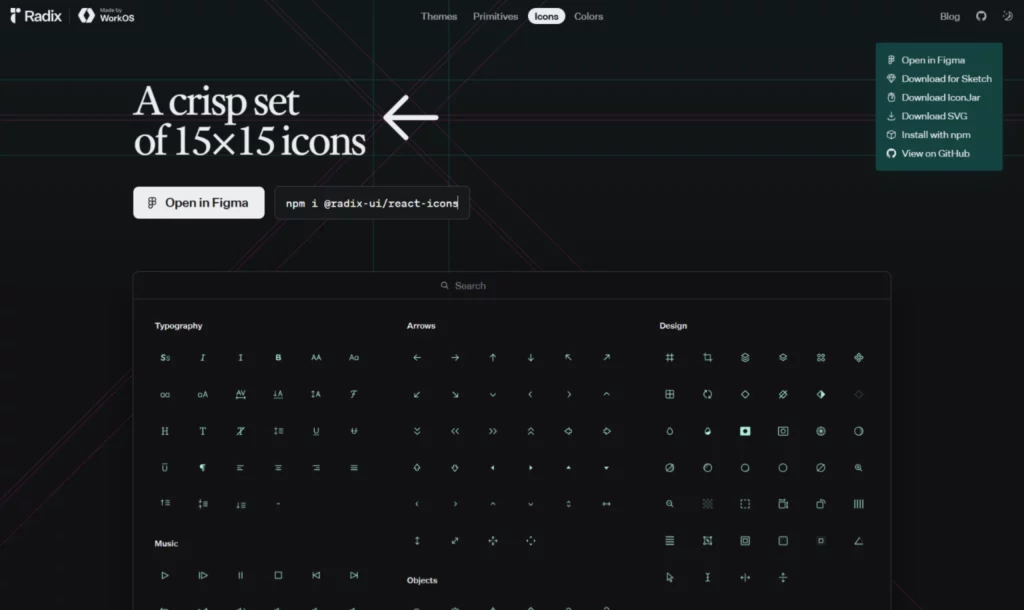 Radix icon library