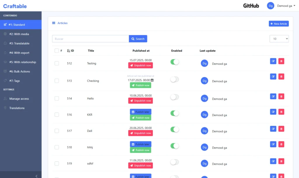 Craftable Laravel admin dashboard template