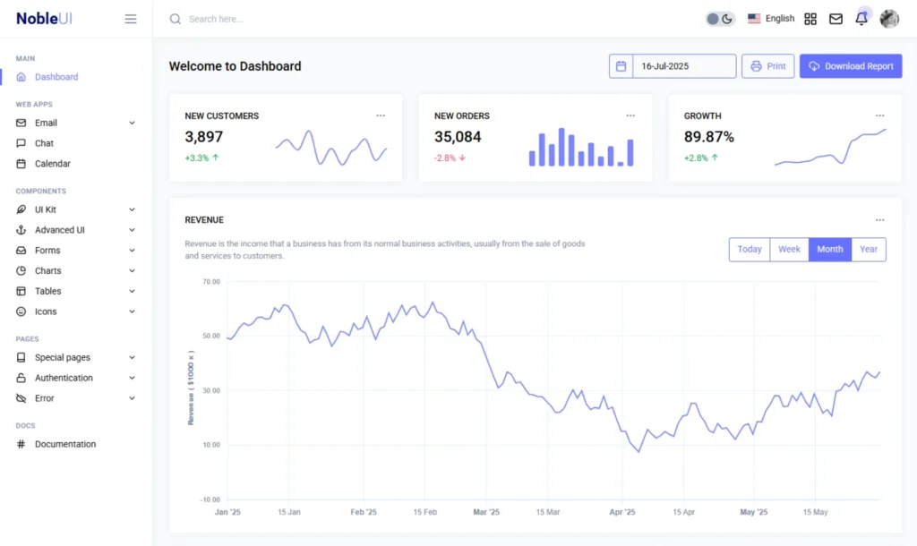 Noble UI Laravel admin dashboard template