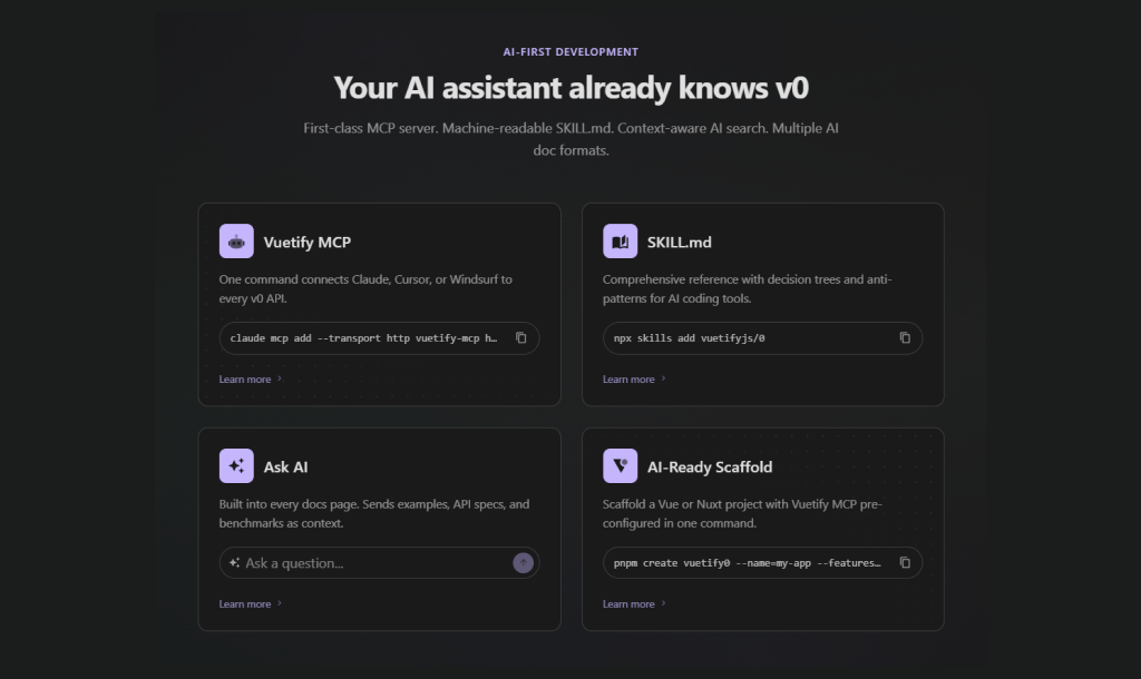 Vuetify0: A Headless Foundation for Vue UI Development 5 Vuetify0 Support AI-First Development