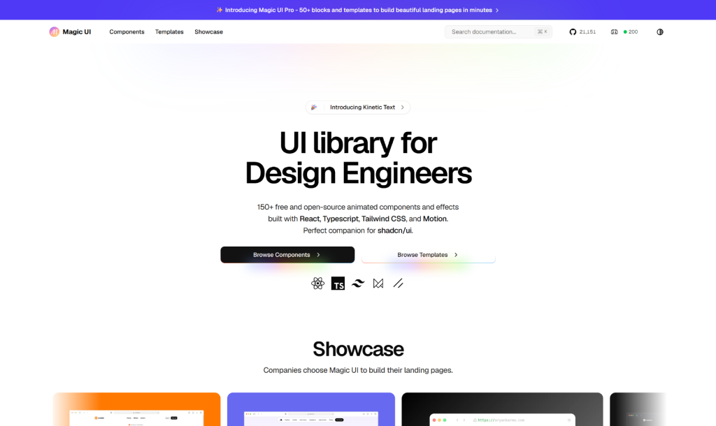 Animated UI Component Libraries for React (2026) 1 magic_ui-animated-ui-component-library