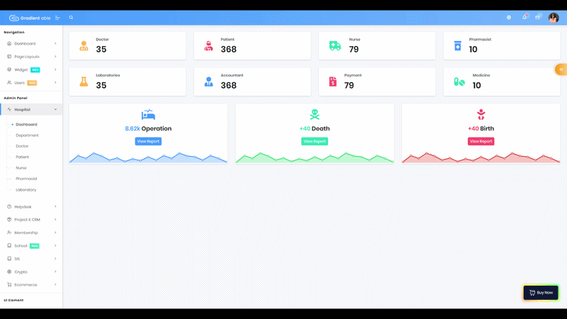 What are the best dark mode admin dashboard templates for 2026? 33 Gradient Able Hospital Dark Mode Dashboard