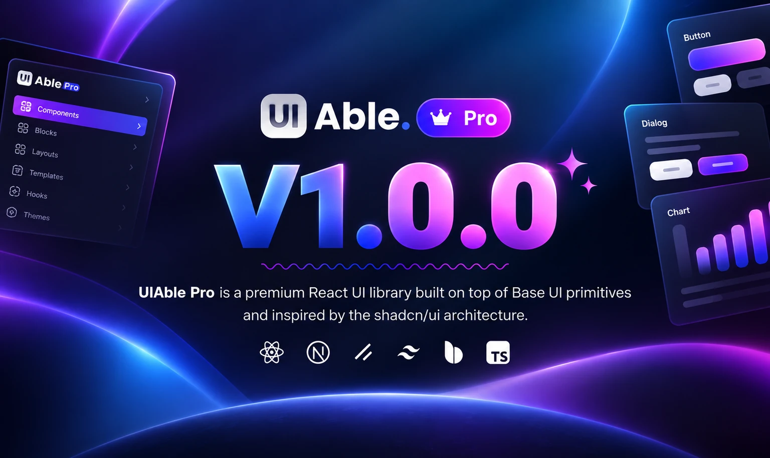 UIAble 1.0.0 Pro - Pro shadcn blocks, templates, admin dashboards, and a Figma design system with MCP